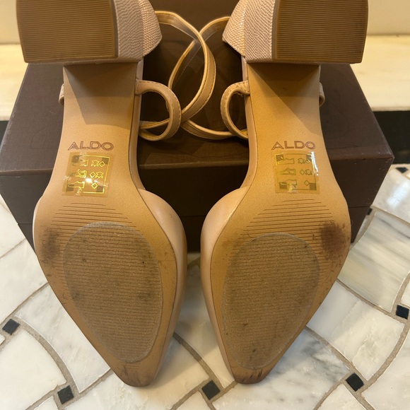 ALDO worn once nude strappy heels size 7 - Picture 7 of 10
